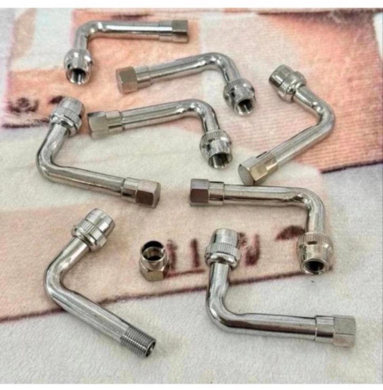 8 Haaks 90 graden Ventiel ventielen chrome chroom motor auto, Ophalen of Verzenden, P, P, P
