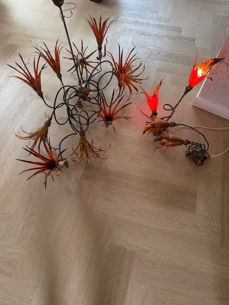 Rob Leben design kroonluchter + 2 wandlampen, Ophalen, Zo goed als nieuw