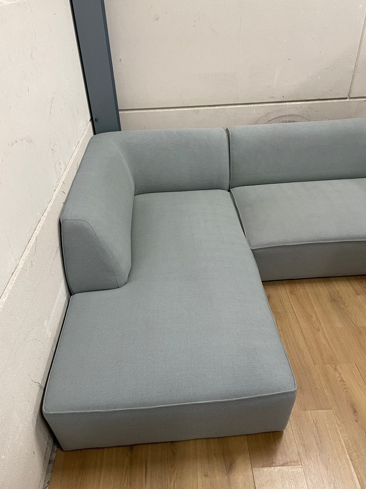 Mooie luxe licht blauwe moderne hoekbank - GEREINIGD!!!, Ophalen, 250 tot 300 cm, Luxe, Hoekbank