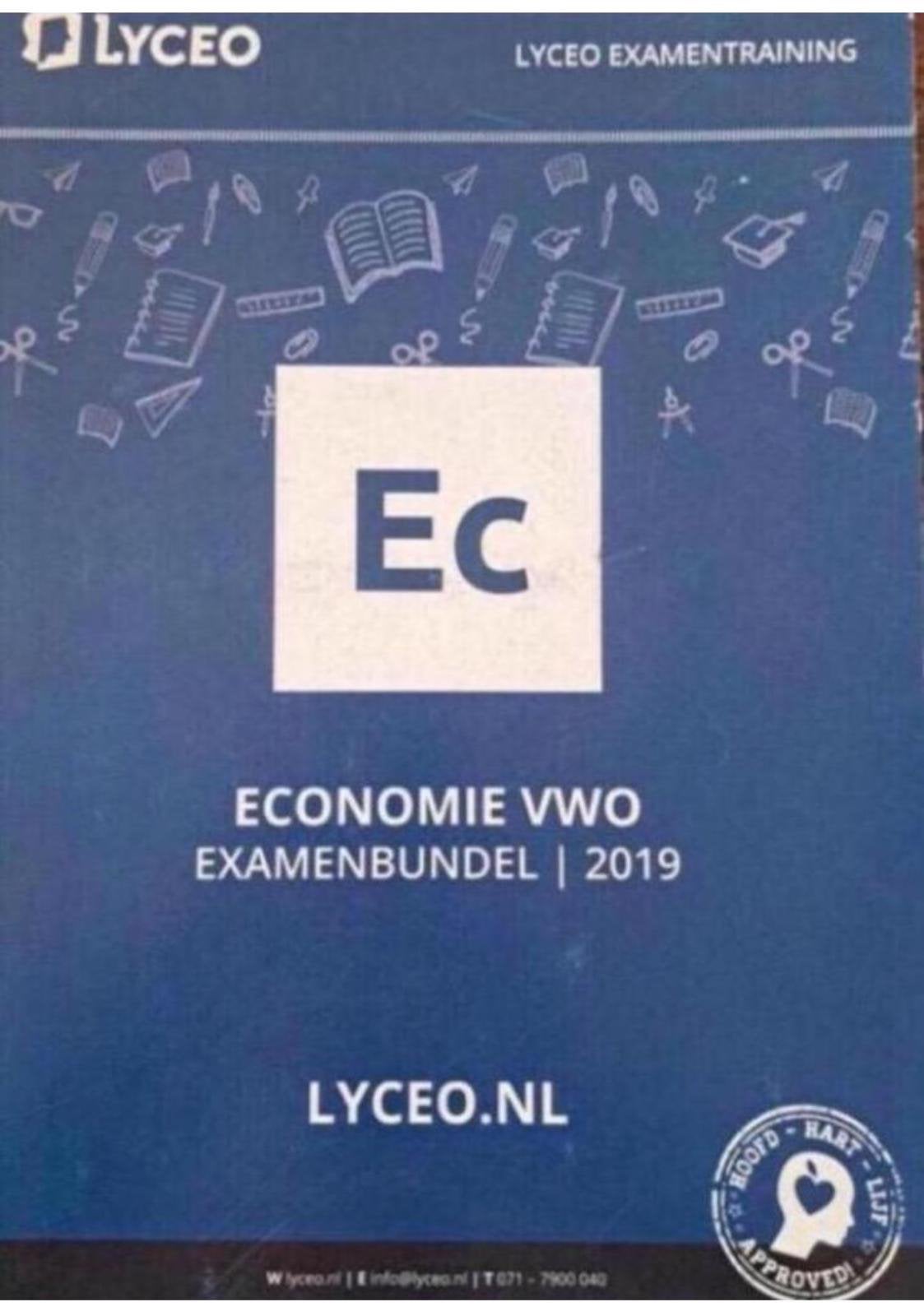 Economie Examenbundel 2019 Lyceo HAVO VWO, Ophalen of Verzenden, Beta, Zo goed als nieuw