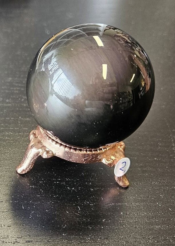 een hele bijzondere Regenboog Obsidiaan bol, Ophalen of Verzenden