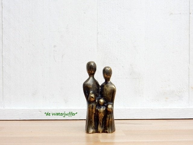 018* Bronzen fam.3 kinderen (Boven €75 geen verzendkosten), Tuin en Terras, Ophalen of Verzenden, Nieuw, Overige materialen, Mensenbeeld