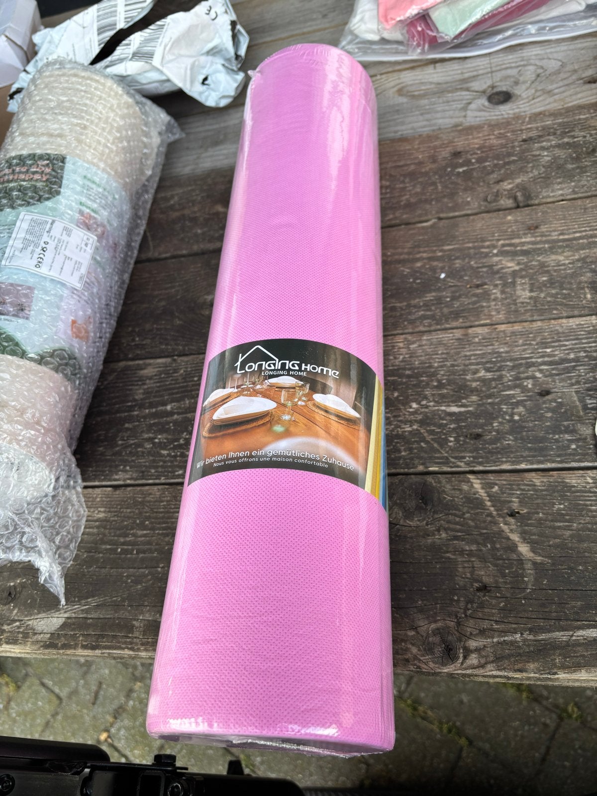 Roze tafelkleed op rol - 50 cm breed, Huis en Inrichting, Nieuw, Ophalen of Verzenden, Overige vormen, Roze