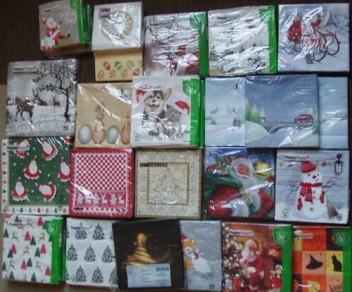 Pakket met hoofdzakelijk Kerst servetten, Verzenden, Nieuw, Overige typen