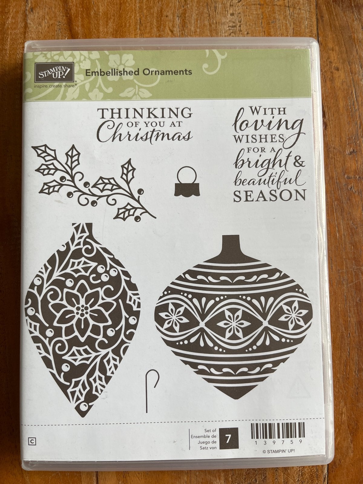 Stampin' Up! Embellished Ornaments Stempelset Kerst, Ophalen of Verzenden, Zo goed als nieuw, EZ-mounted stempel