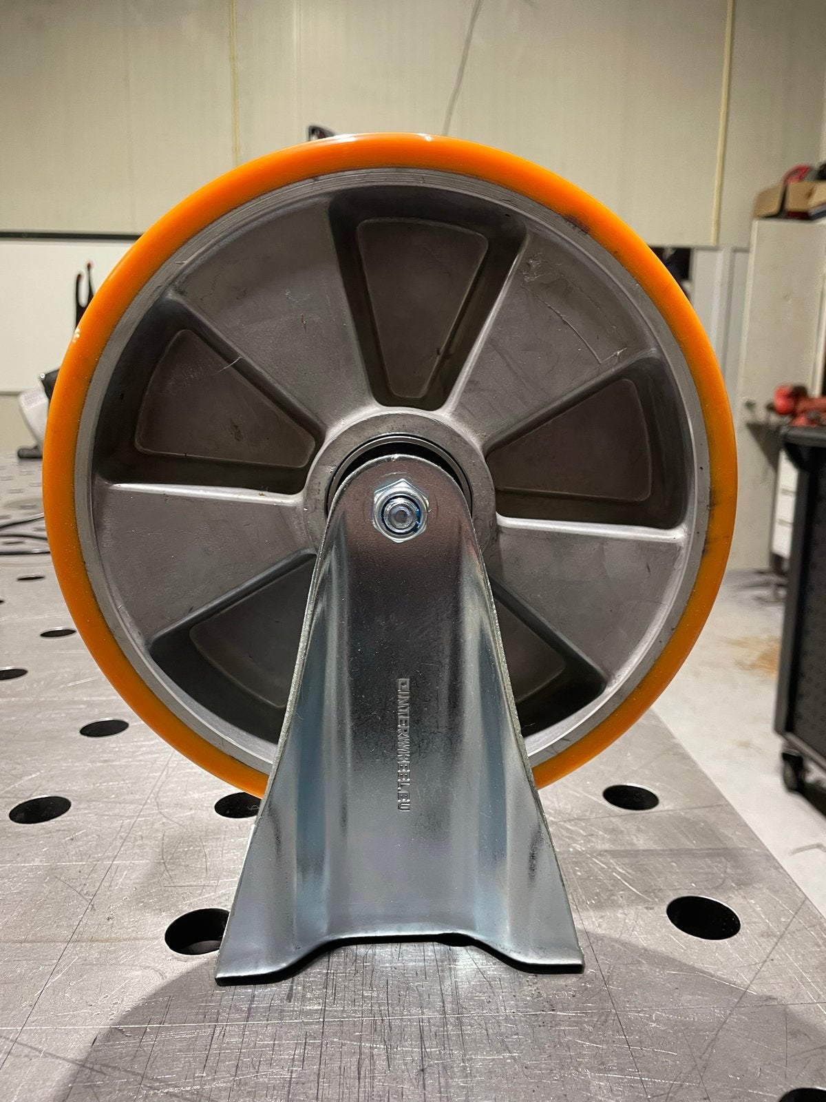 Robuust bokwiel 250mm met PU loopvlak 1000kg draagvermogen, Verzenden