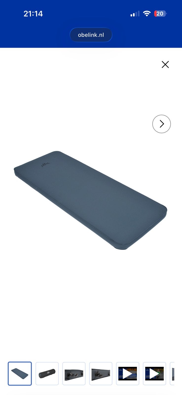 Obelink sleepwell 7.5 slaapmat., Caravans en Kamperen, Ophalen of Verzenden, Zo goed als nieuw, 1-persoons