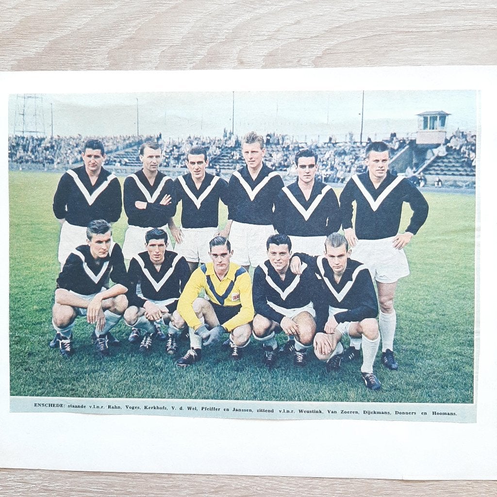 Mini poster Sportclub Enschede  Eredivisie 1960-61  & namen, Verzenden, Gebruikt, F.C. Twente, Poster, Plaatje of Sticker