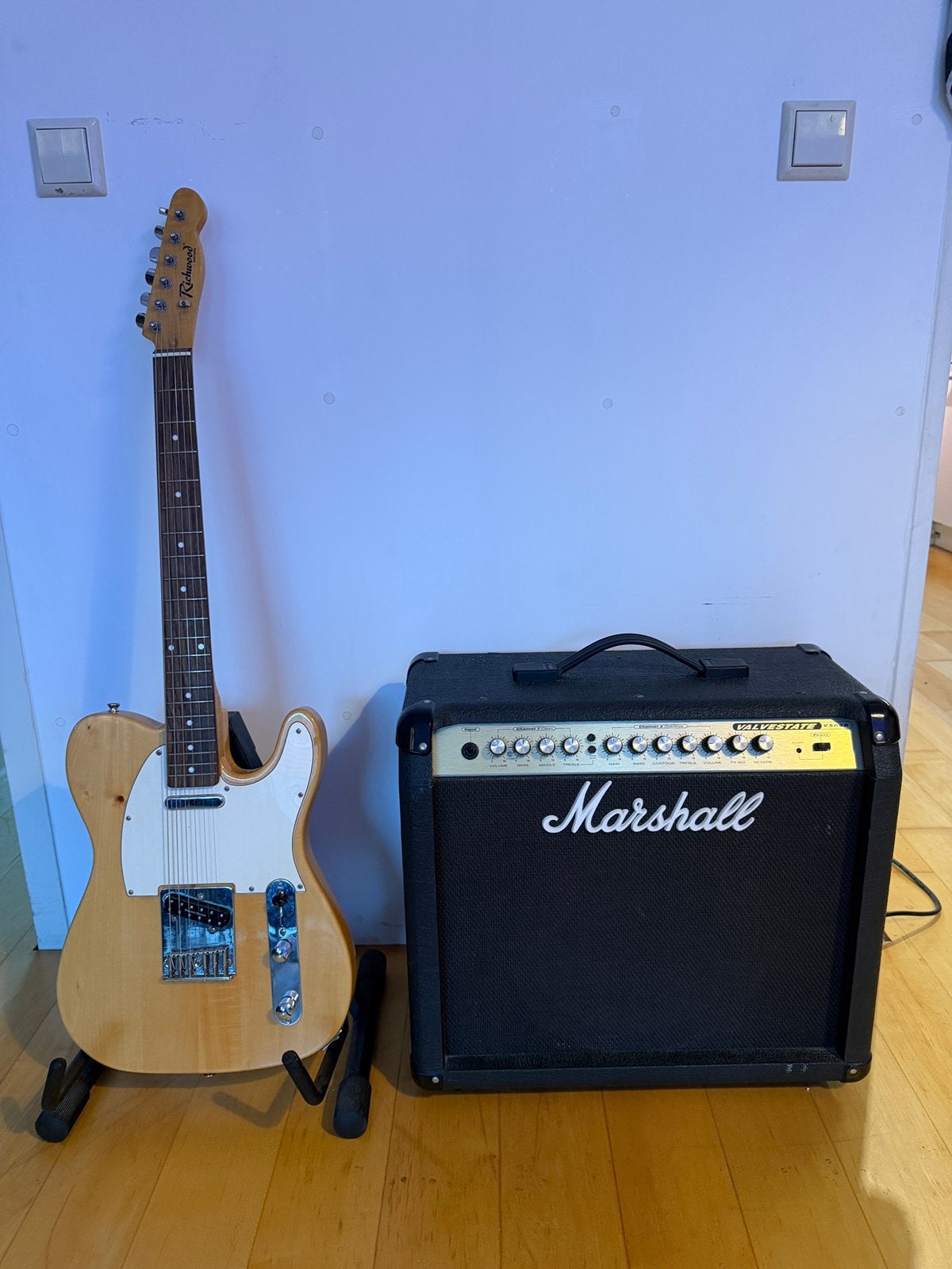 Telecaster + Marshall Valvestate VS65R versterker, Gebruikt, Met versterker, Solid body, Ophalen