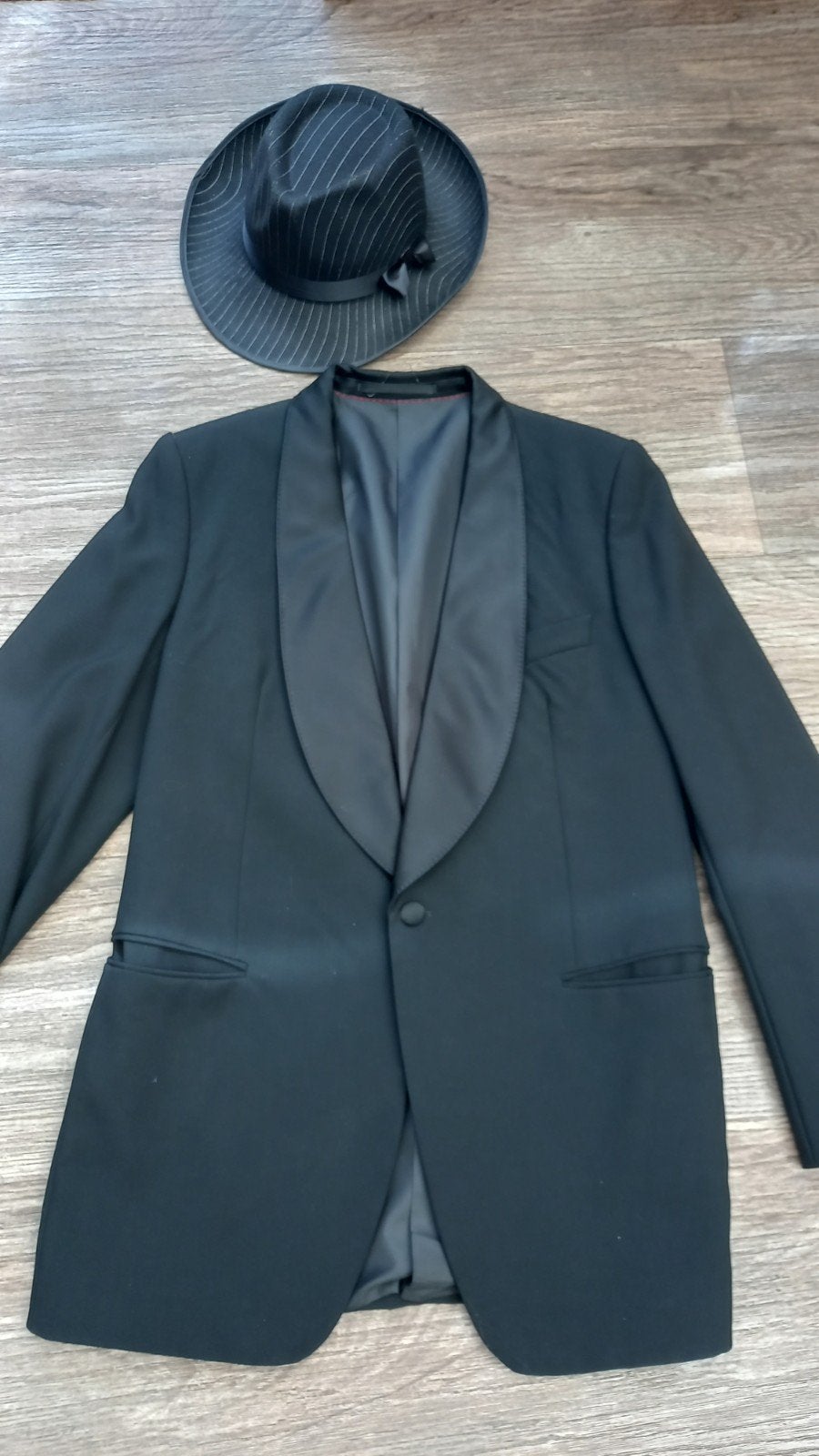 Zwart colbert . Mafia met hoed, Maat 48/50 (M), Ophalen of Verzenden, Kleding, Gedragen