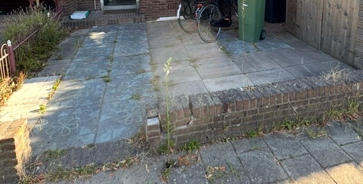 Gratis! Terrastegels 60x60cm, sommigen met bloem, Tuin en Terras, Tegels en Klinkers, Ophalen, Gebruikt, Klinkers, 10 m² of meer