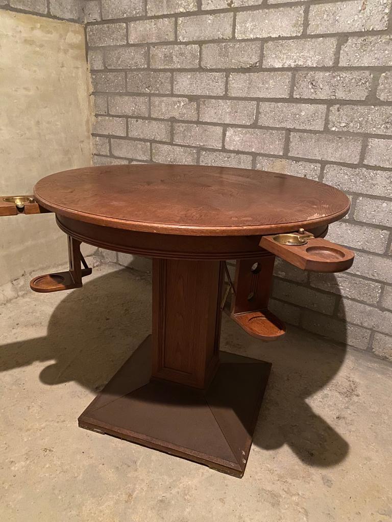 Originele cafe tafel/kaarttafel + uitklap asbak & glashouder, Ophalen