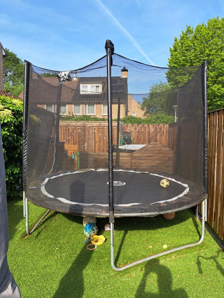 Trampoline met veiligheidsnet - redelijk goede staat, Ophalen of Verzenden, Gebruikt