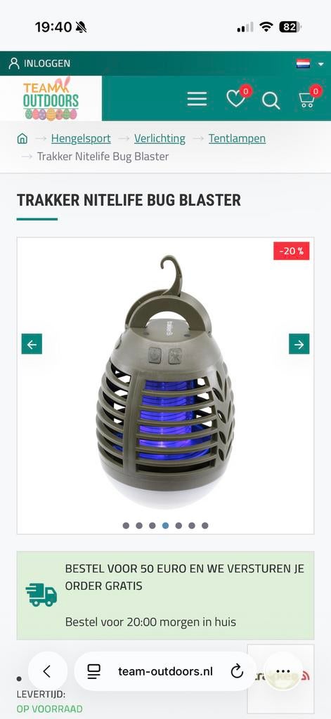 Trakker muggen lamp, Watersport en Boten, Ophalen of Verzenden, Zo goed als nieuw, Overige typen