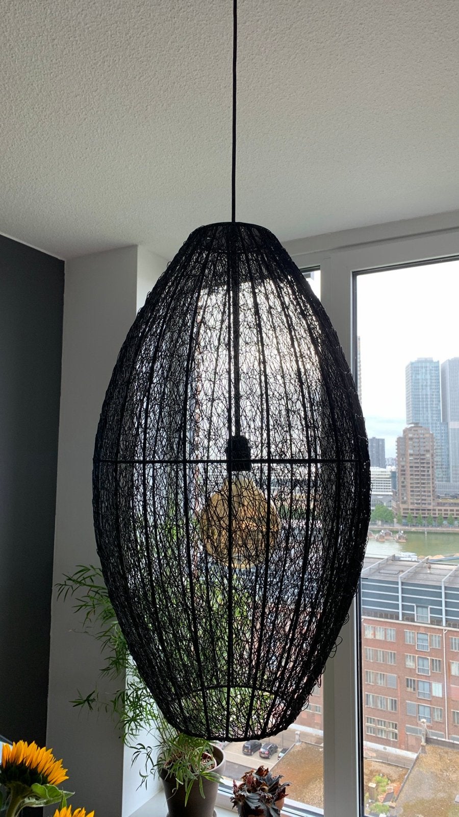 Bepurehome Hanglamp Zwart Ovaal Draad, Ophalen of Verzenden, Zo goed als nieuw, Metaal, E27 (groot)