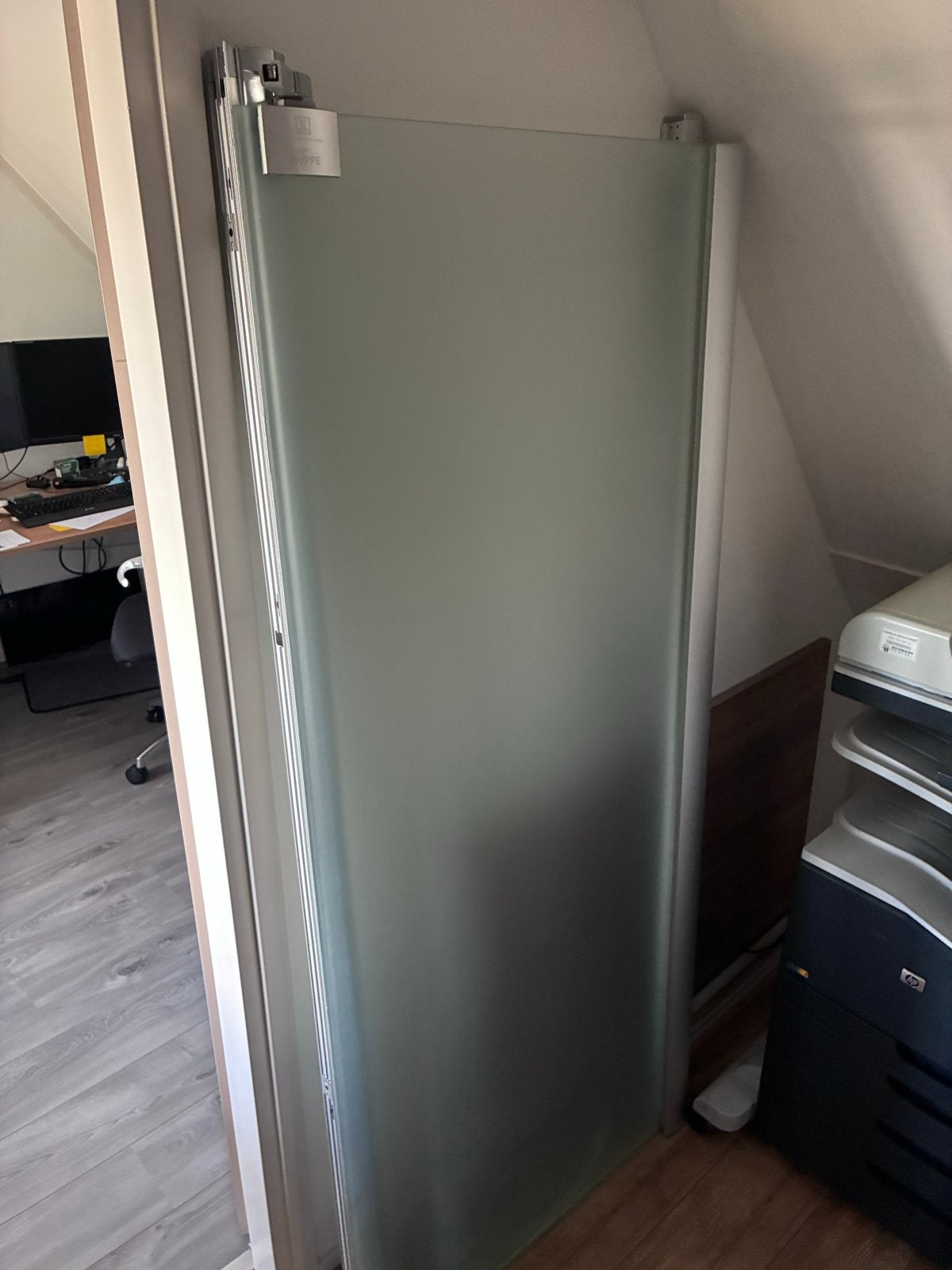 Douchedeur 90cm breed - Matglas, Ophalen, Gebruikt, Glas, Douche