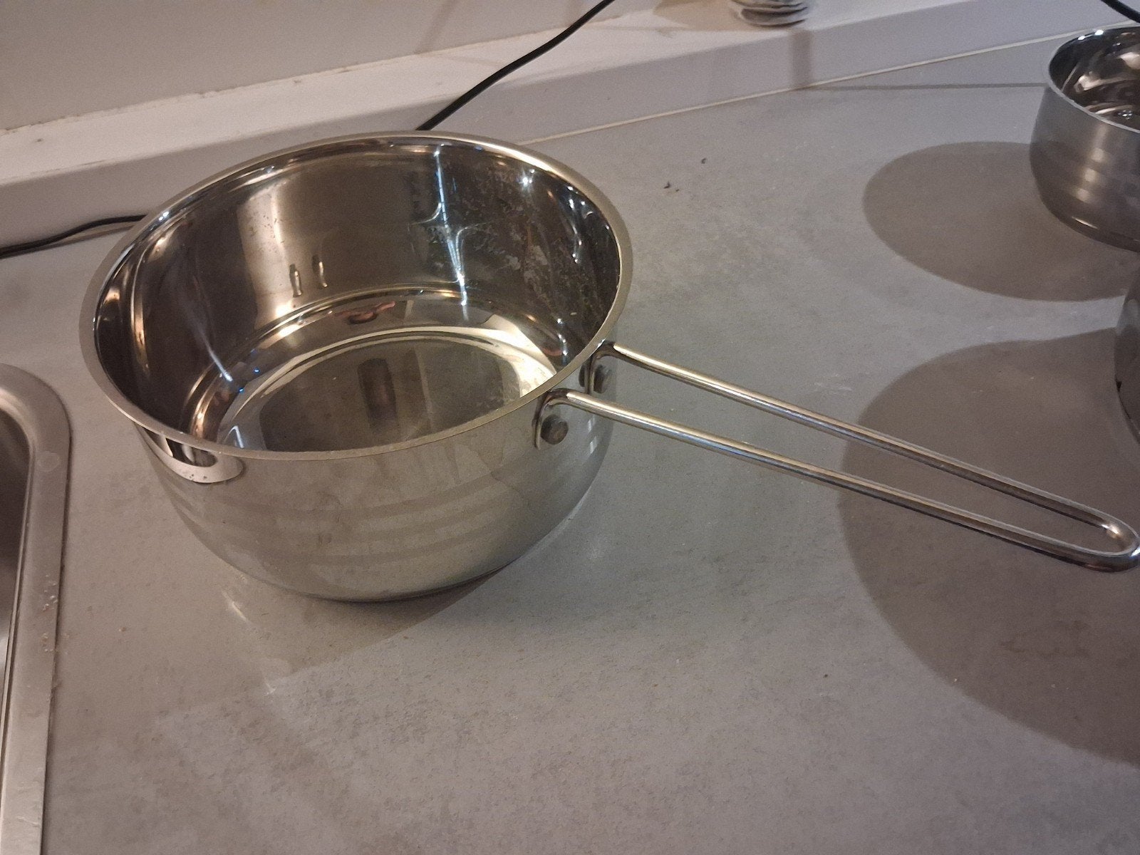 Pannenset RVS - 4 stuks, Ophalen, Gebruikt, Met handvatten, Pannenset