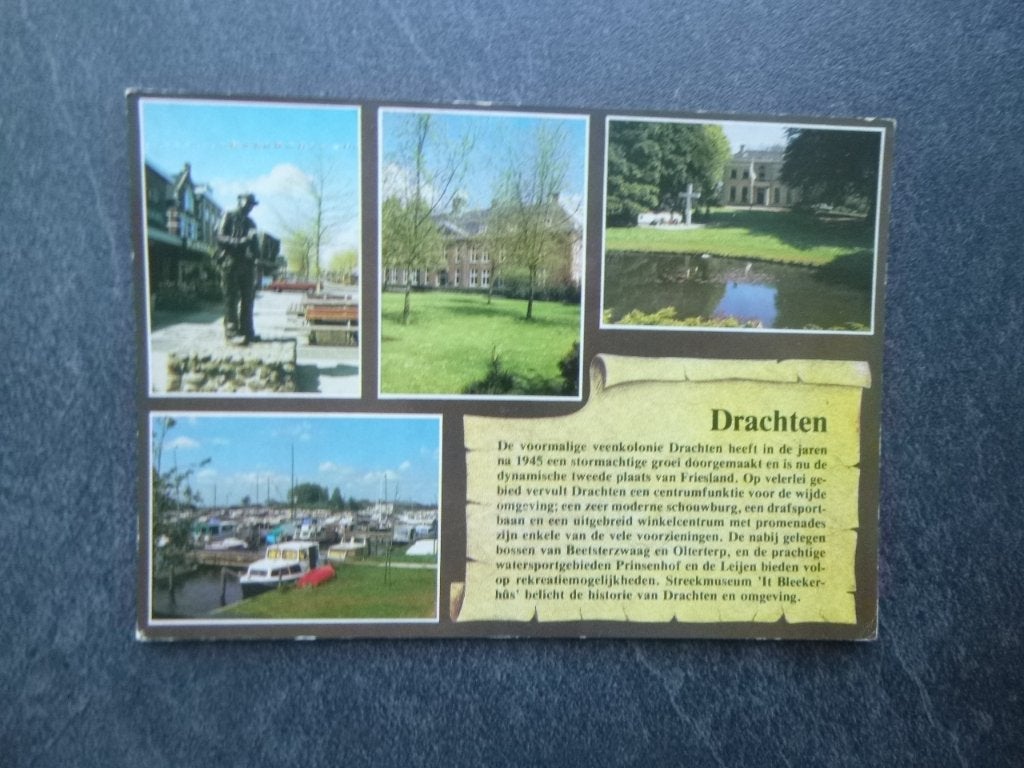 Drachten, tekst 1987, Verzenden, 1980 tot heden, Gelopen, Friesland