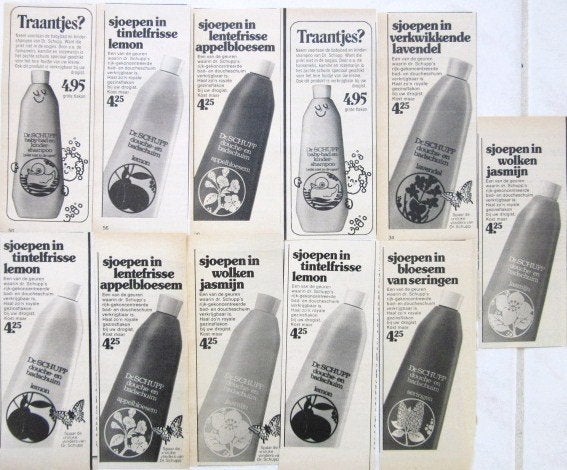 16 vintage advertenties reclames Dr. Schupp 1975-84, Ophalen of Verzenden, Gebruikt, Overige typen