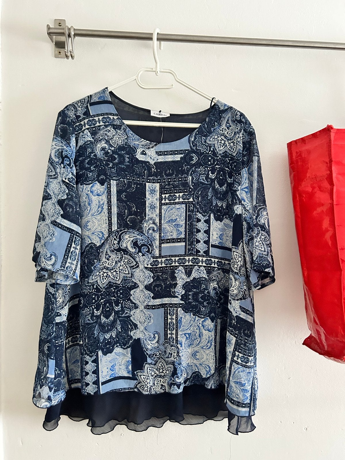 Canda Blouse met Blauw Paisley Patroon - Maat 46, Ophalen of Verzenden, Nieuw, Maat 46/48 (XL) of groter, Blauw