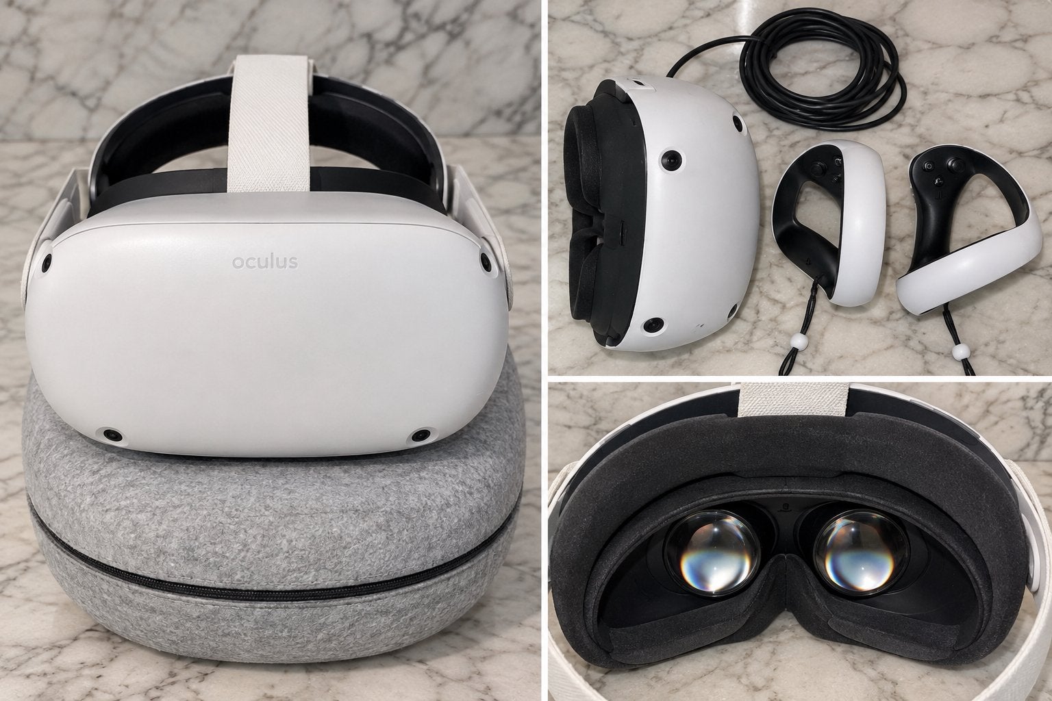Oculus Quest 2 VR-headset met controllers en draagcase, Ophalen of Verzenden, Zo goed als nieuw, VR-bril, Overige platformen