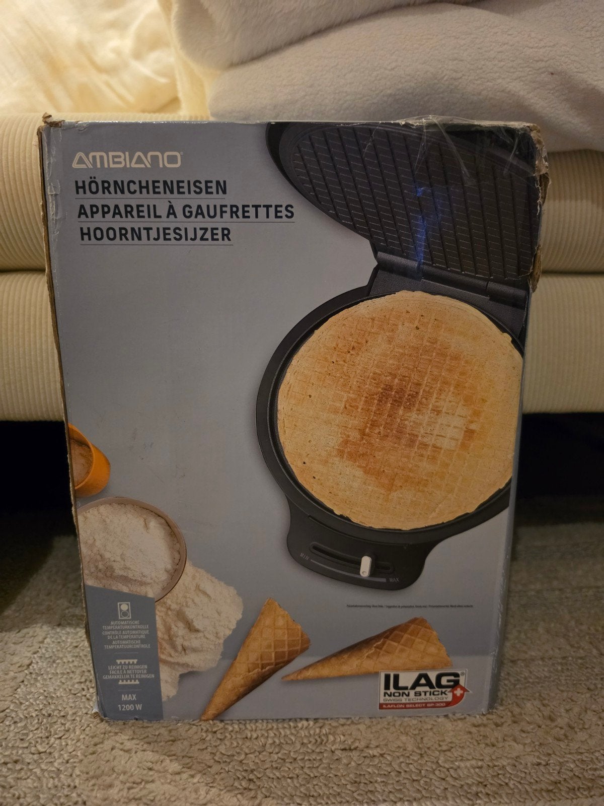 Ambiano Hoorntjesijzer / Wafelijzer - Nieuw in doos, Ophalen