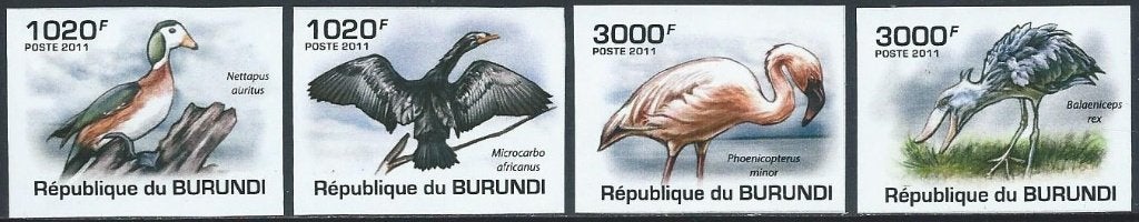 Vogels - Burundi - Mi 2010/2013 - Ongetand - Postfris, Ophalen of Verzenden, Postfris, Dier of Natuur
