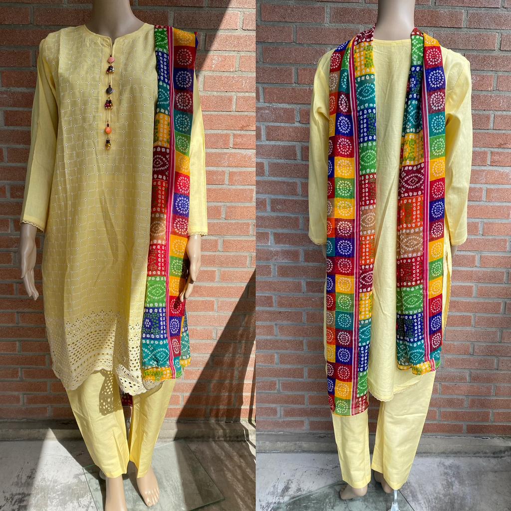 Salwar kameez anarkali churidar saree lengha jurk geel L top, Geel, Maat 42/44 (L), Nieuw, Ophalen of Verzenden