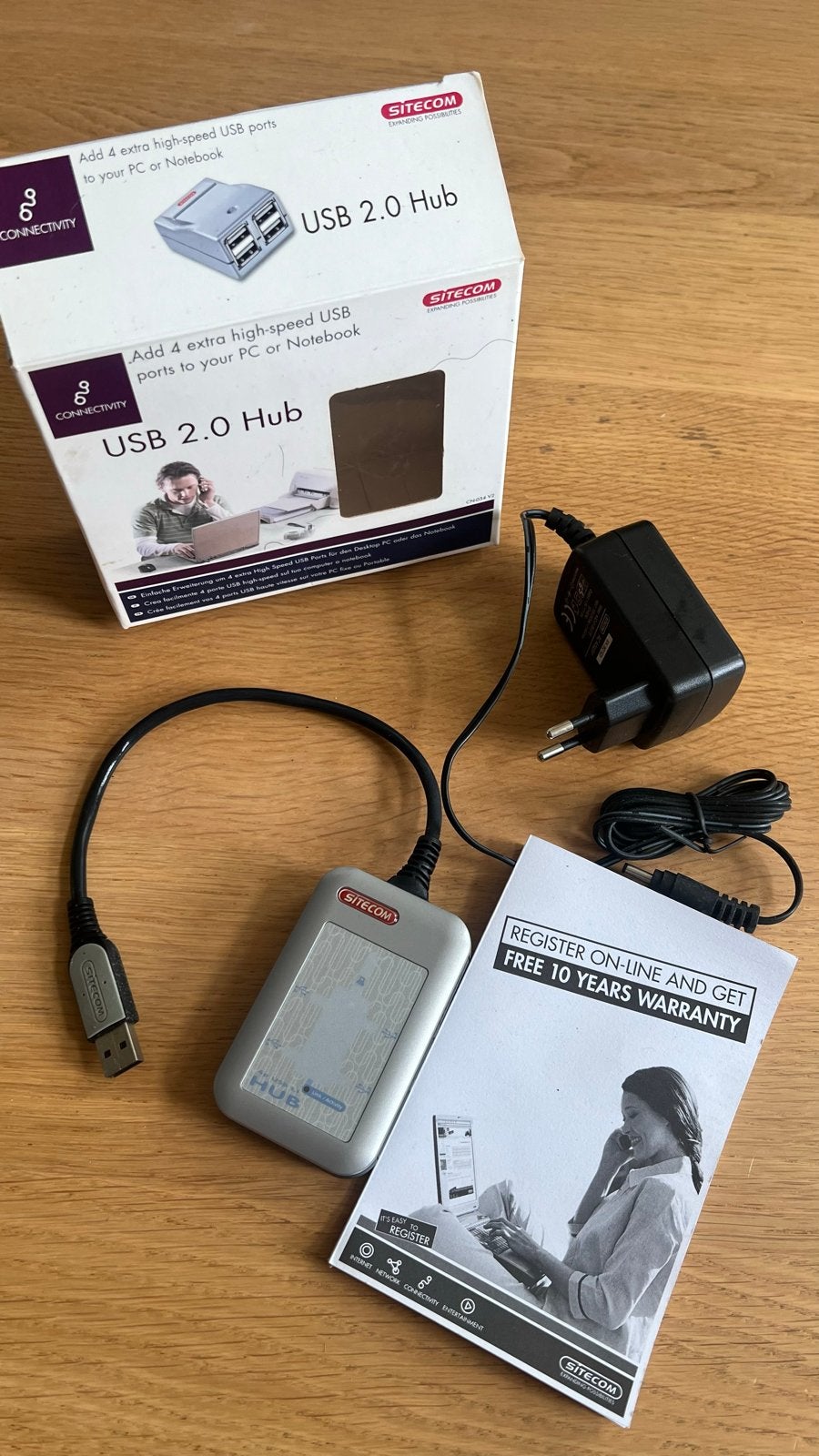Sitecom USB 2.0 Hub 4-port w/pa, Ophalen of Verzenden, Sitecom, 2 TB of meer