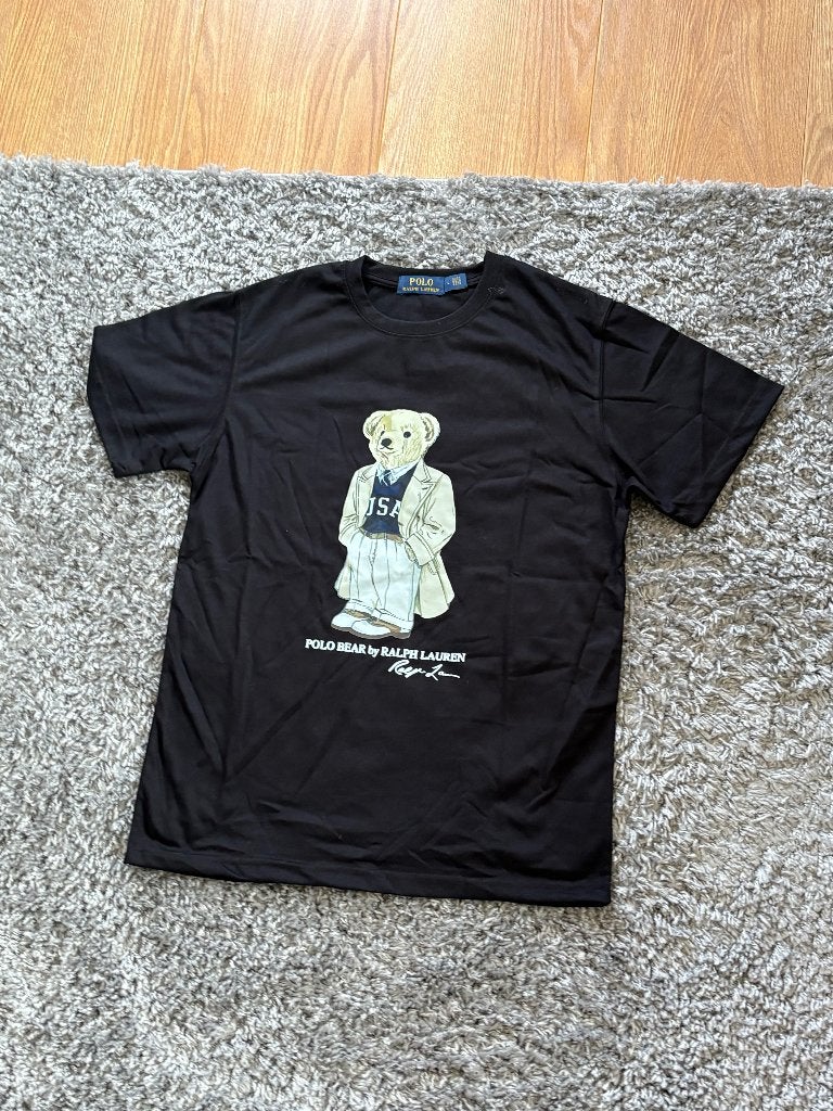Ralph Lauren T-Shirt Zwart met Beer Frontprint in Maat L, Maat 52/54 (L), Zwart, Ophalen of Verzenden, Zo goed als nieuw