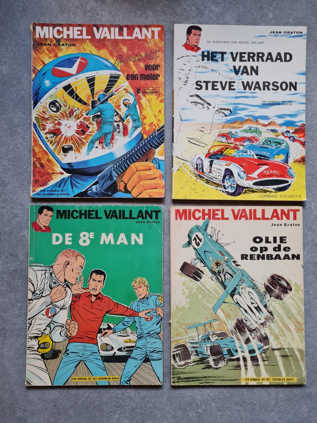 4 Michel Vaillant strips - diverse titels, Boeken, Stripboeken, Meerdere stripboeken, Ophalen of Verzenden, Gelezen, Jean Graton