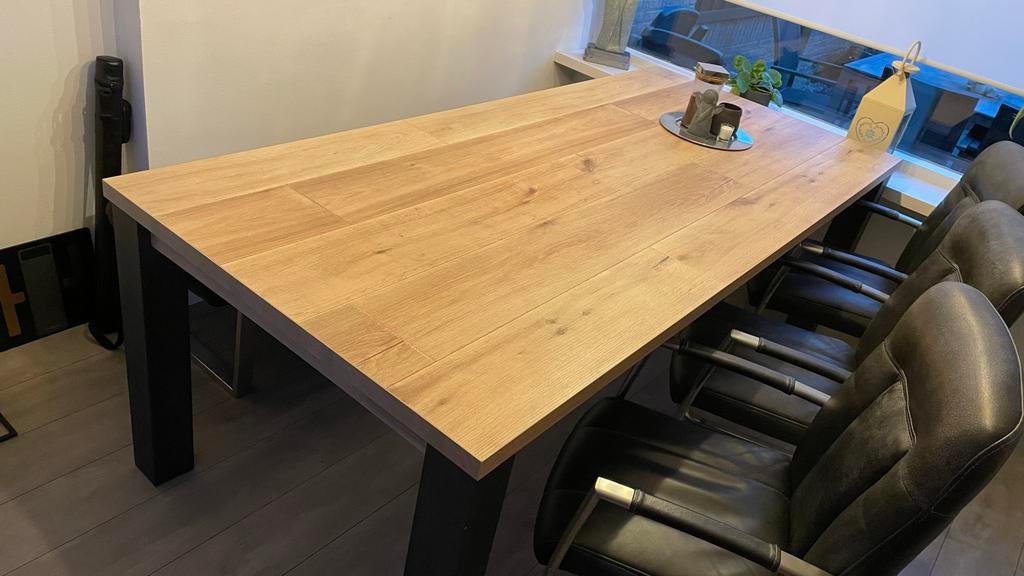 Eettafel en salontafel eiken, Huis en Inrichting, Tafels | Eettafels, Ophalen, Gebruikt, 100 tot 150 cm, Eikenhout