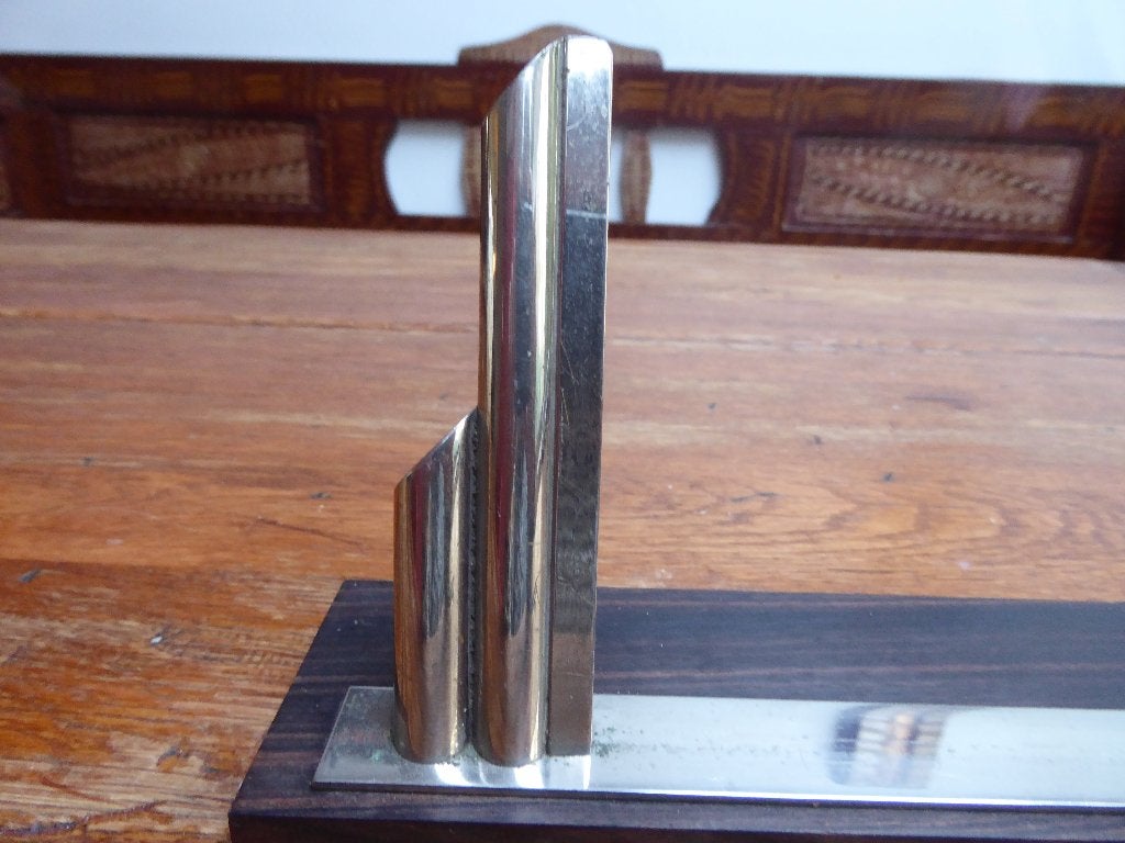 Art deco fotohouder, hout en metaal, Ophalen of Verzenden