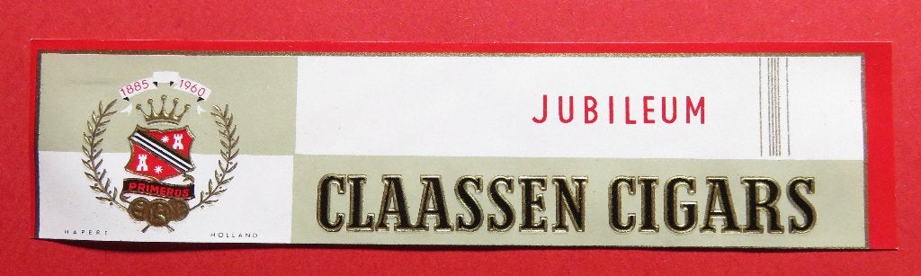 Sigarenkistetiket Claassen Cigars zgan, Verzamelen, Rookartikelen, Aanstekers en Luciferdoosjes, Verzenden, Zo goed als nieuw