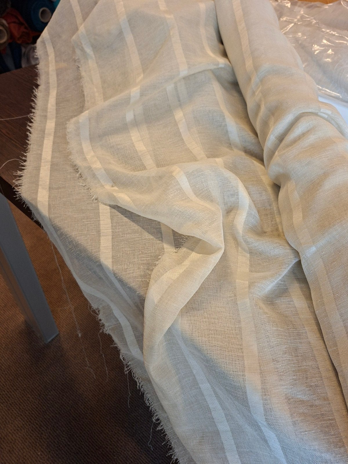 Vitrage kamerhoog + LB,  ecru, € 5,- per meter!, Ophalen of Verzenden, Nieuw, 200 cm of meer, 200 cm of meer