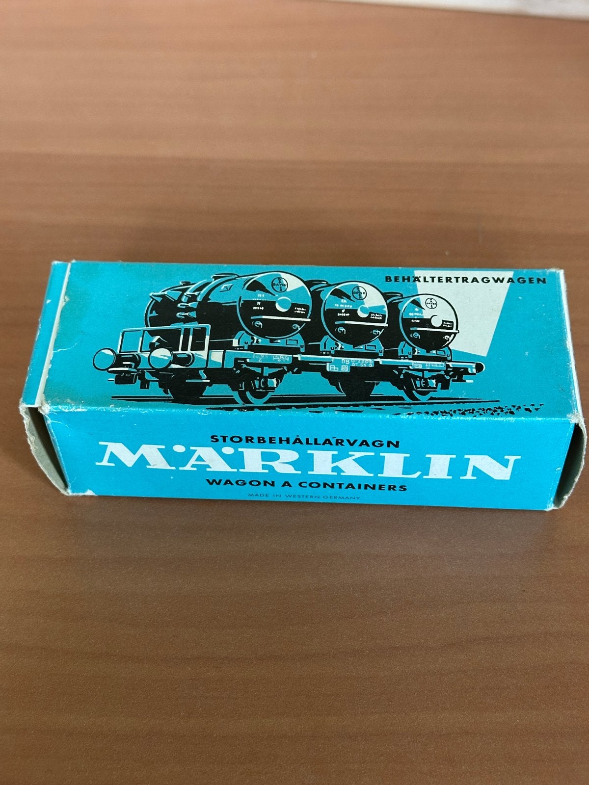 Märklin H0 4520 Containerwagen DB met 3 Bayer kogelcontainer, Wisselstroom, Wagon, Ophalen of Verzenden, Zo goed als nieuw