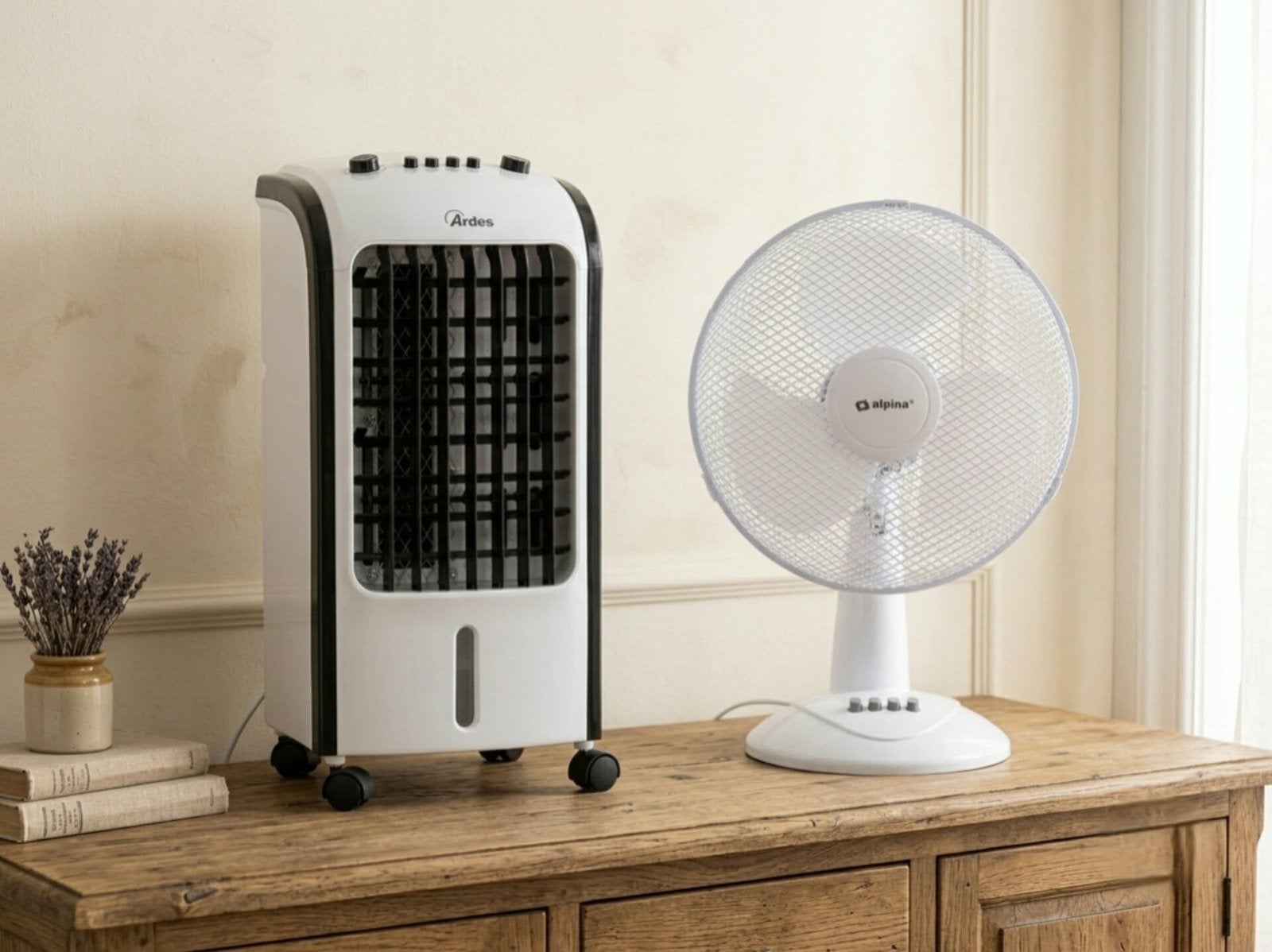 Ardes Aircooler + Alpina Ventilator – Samen voor € 50!, Ophalen, Zo goed als nieuw, Torenventilator