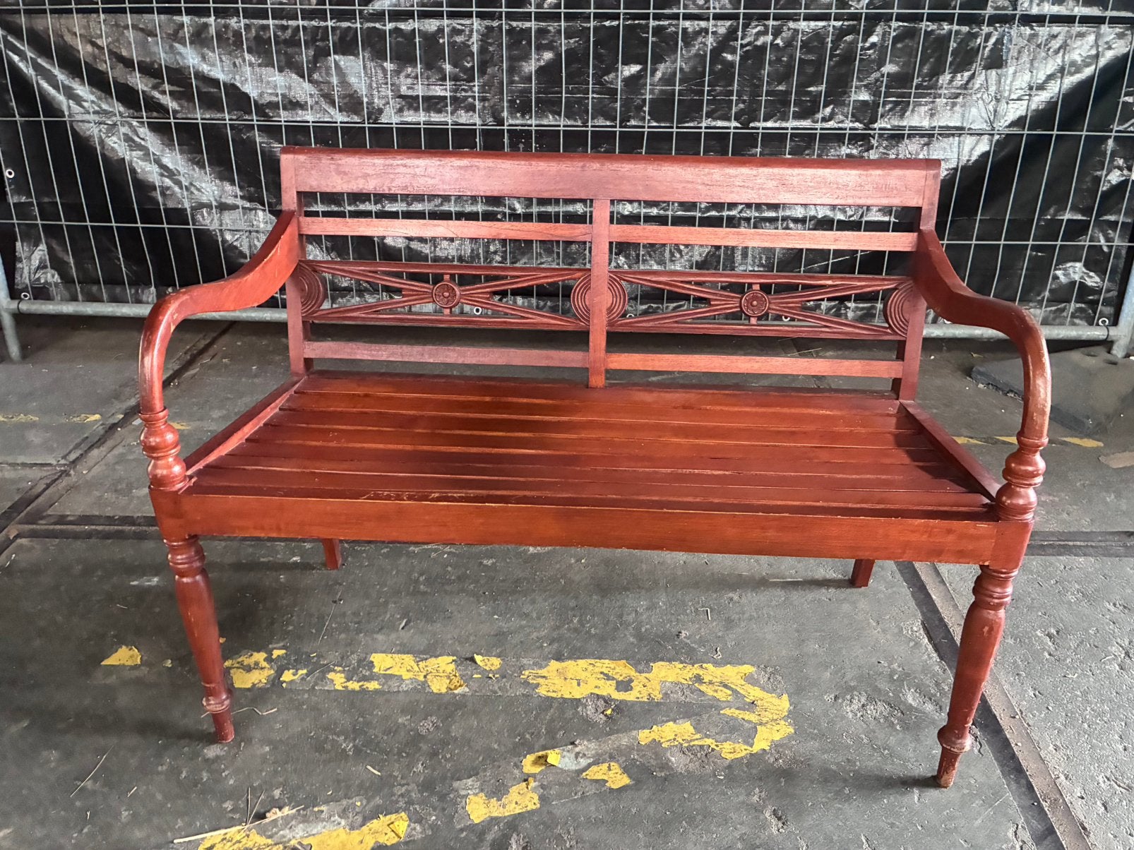 Teak houten bank, Tuin en Terras, Tuinbanken, Ophalen, Zo goed als nieuw, Teakhout