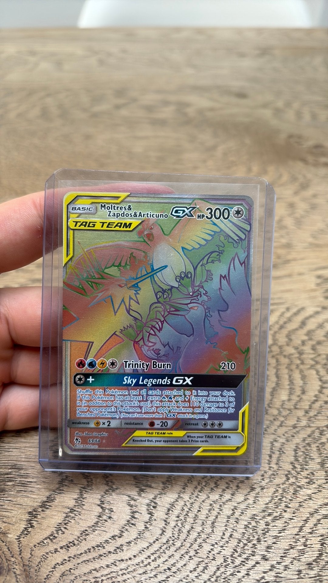 Moltres & Zapdos & Articuno GX Tag team Rainbow Rare Pokemon, Ophalen of Verzenden, Zo goed als nieuw