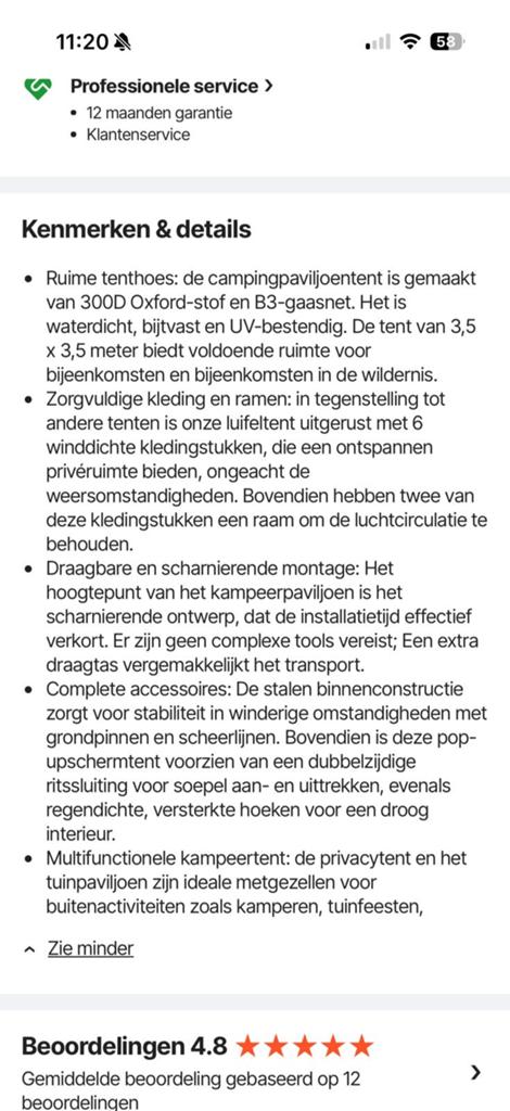 Pop-up partytent - Zo goed als nieuw, Caravans en Kamperen, Tenten, Ophalen of Verzenden, Zo goed als nieuw