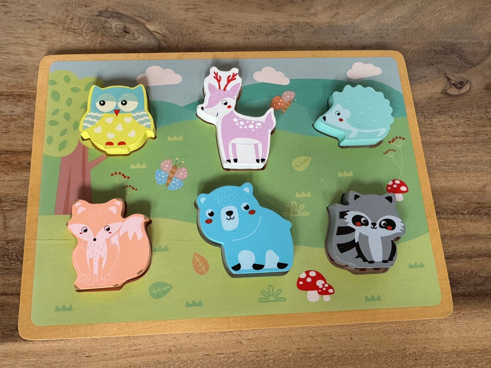 Houten speelgoed dieren puzzel, Ophalen, Gebruikt, Van hout, Minder dan 10 stukjes