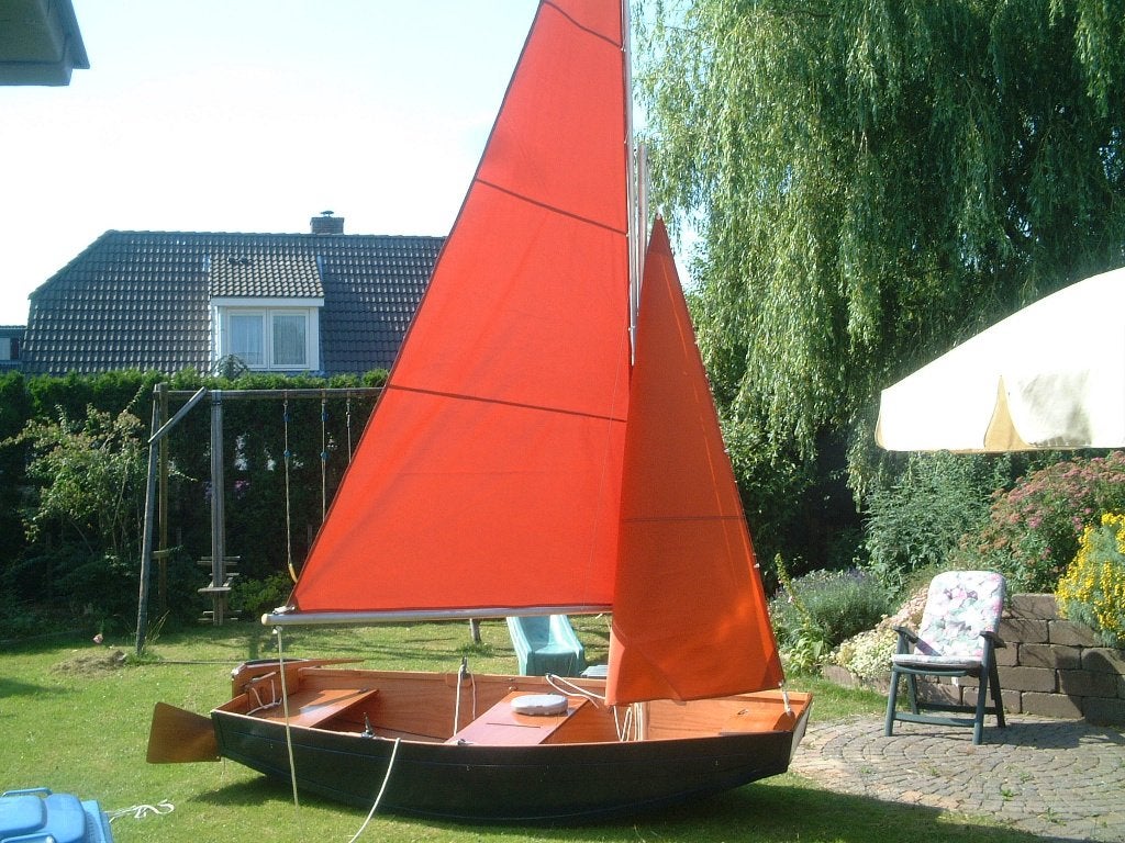Vouwbare zeilboot en roeiboot, vouwboot, Watersport en Boten, 0 pk, Overige typen, Zo goed als nieuw, Hout