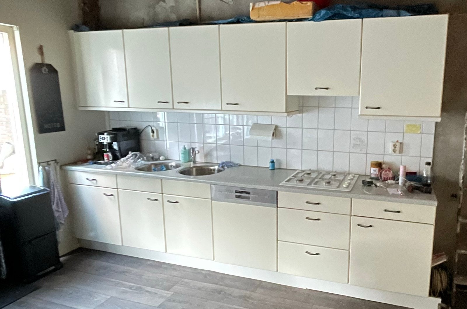 Rechte keuken 4 meter., Ophalen, Gebruikt, Wit, Enkelwandige keuken