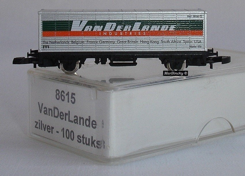 Märklin Z 8615 VanDerLande Industries Containerwagen Zilver!, Gelijkstroom, Ophalen of Verzenden, Märklin, Nieuw