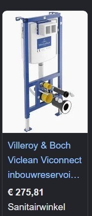 Villeroy & Boch inbouwreservoir / WC-element met drukknop, Ophalen, Nieuw, Toilet