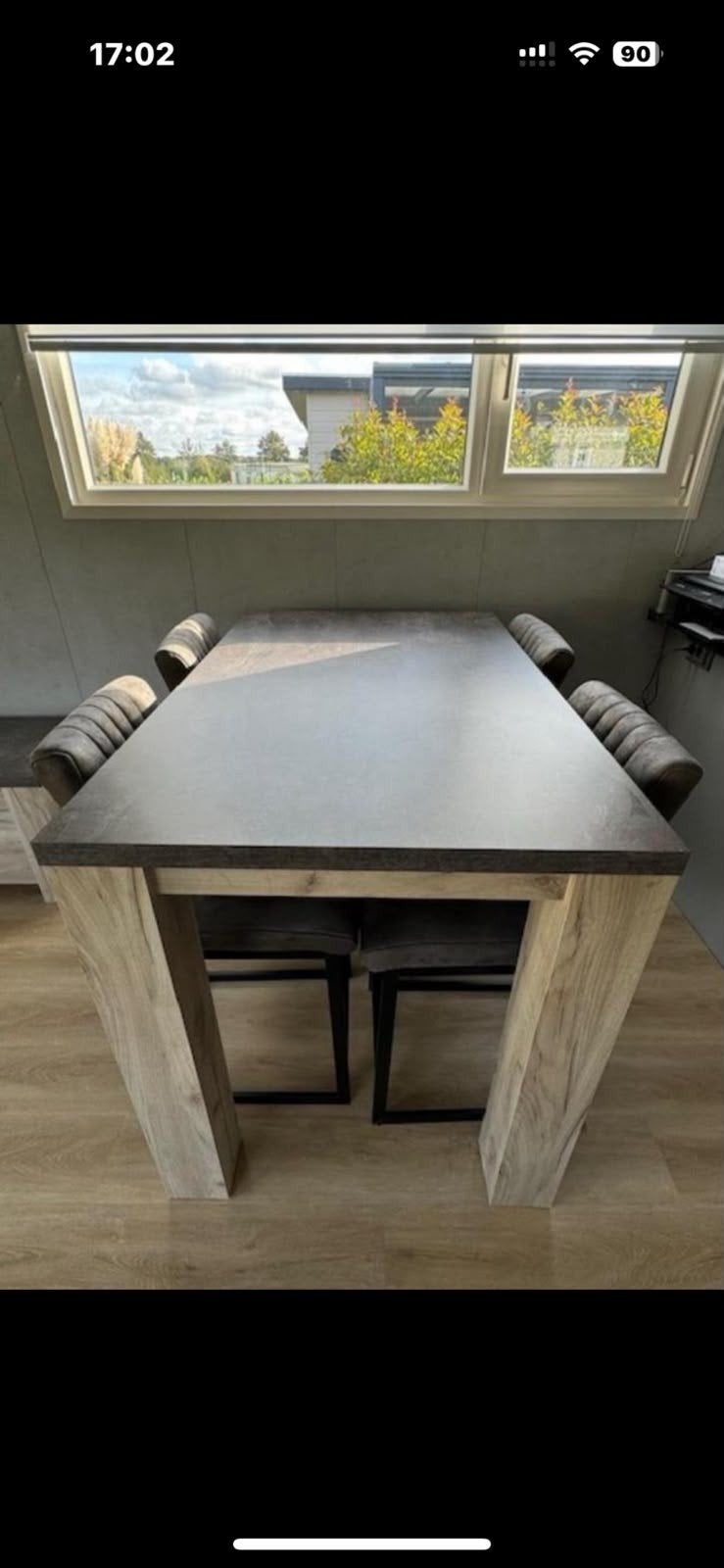 hoekbank stel en eethoek met vier stoelen, Huis en Inrichting, Ophalen of Verzenden