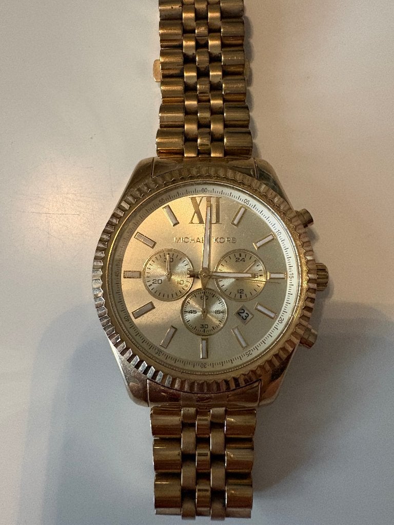 Michael kors horloge lexington goudkleurig, Overige merken, Polshorloge, Ophalen of Verzenden, Zo goed als nieuw