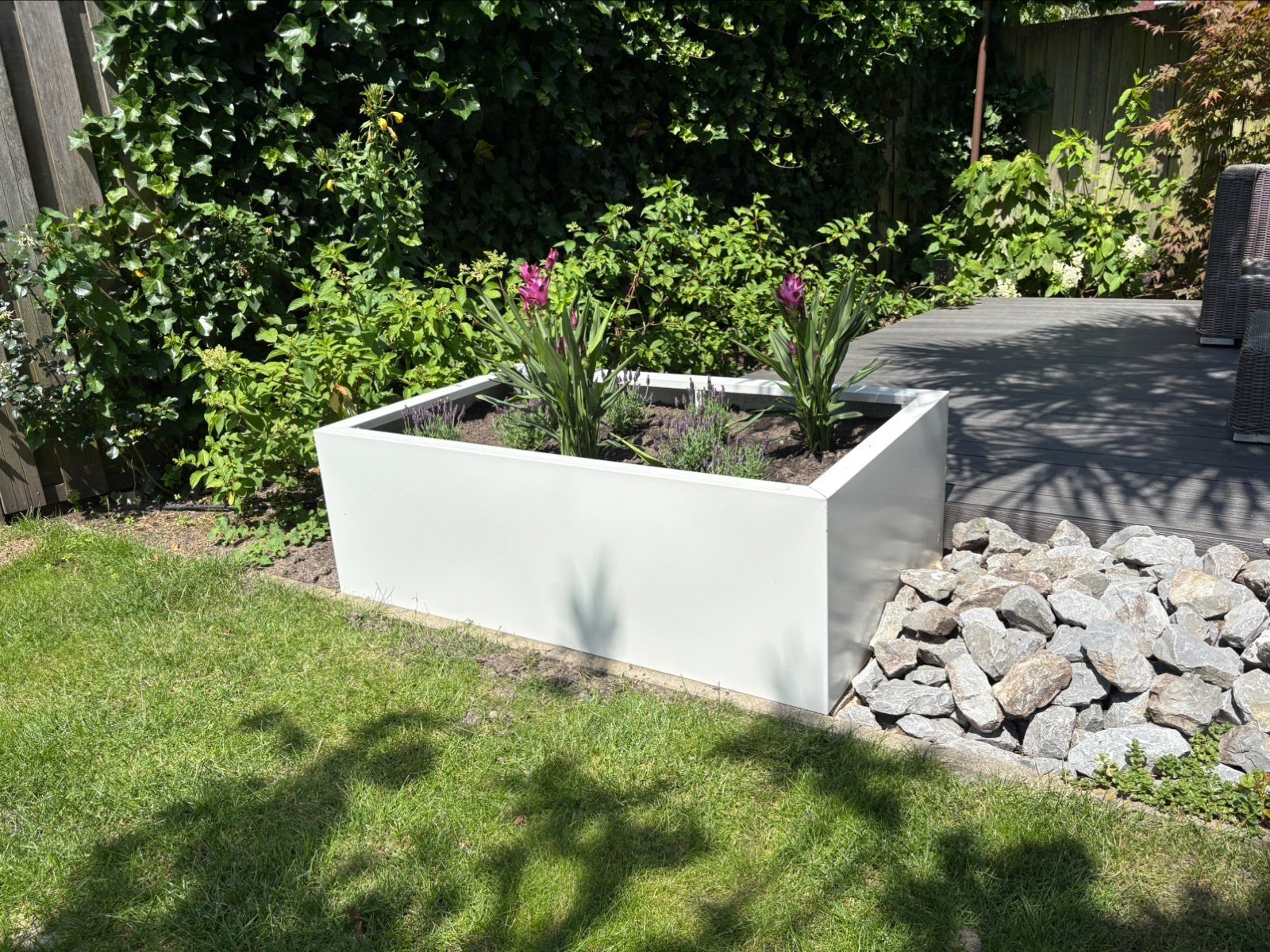 witte plantenbakken ( bloembakken ) op maat gemaakt, Tuin en Terras, Ophalen of Verzenden, Nieuw, Metaal, Balkon