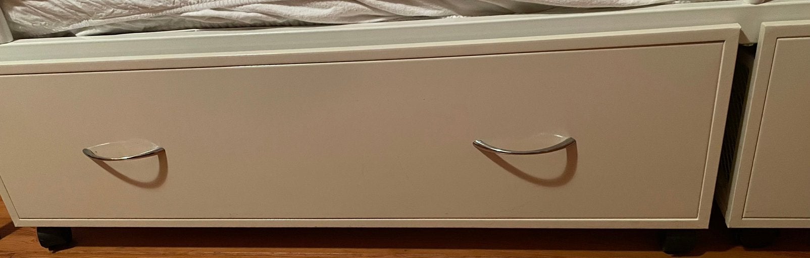 Bedlades, Ophalen, 90 cm, Eenpersoons, Wit