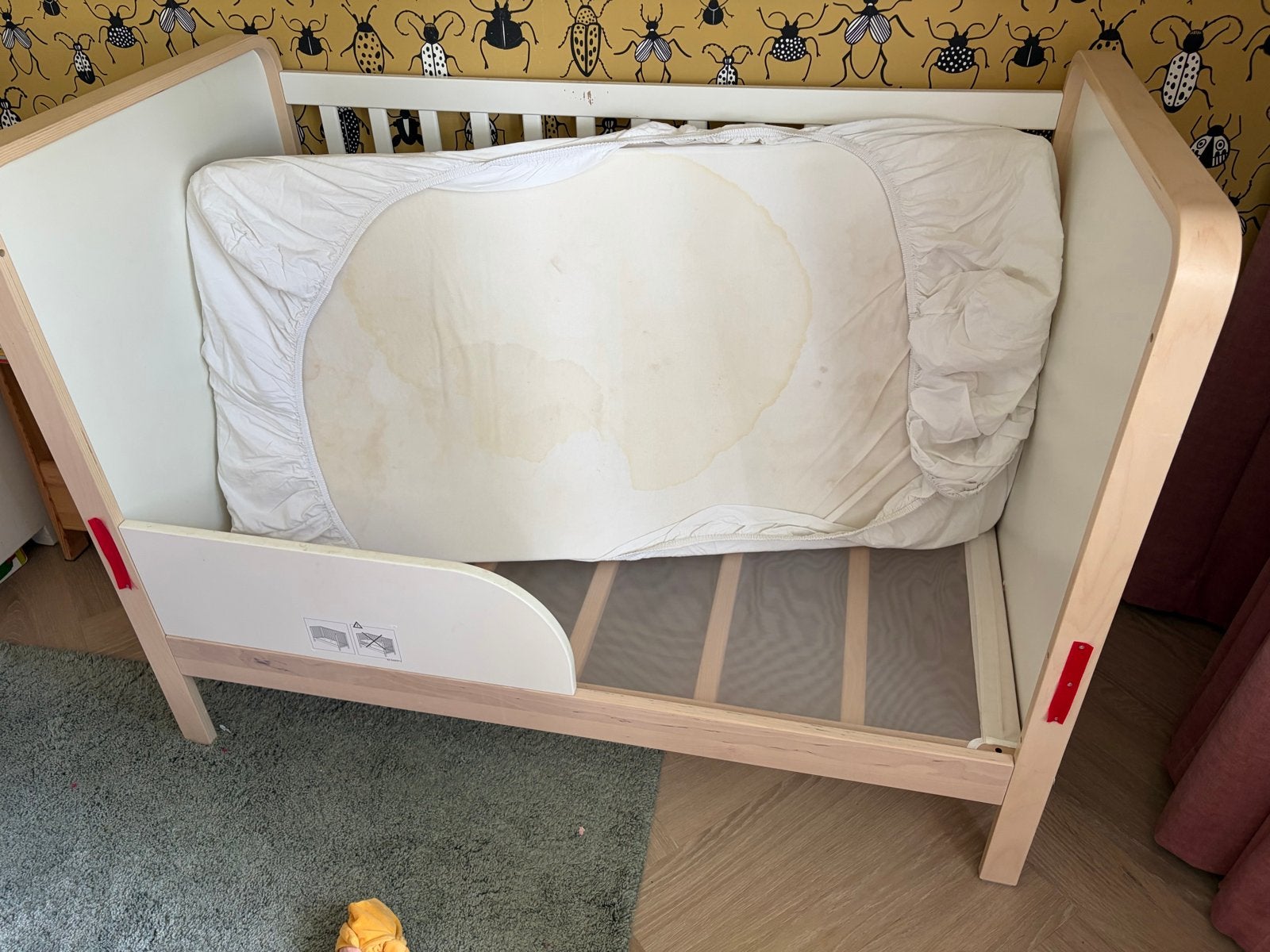 IKEA peuterbed met matras, Ophalen, Gebruikt, 70 tot 85 cm, 140 tot 160 cm